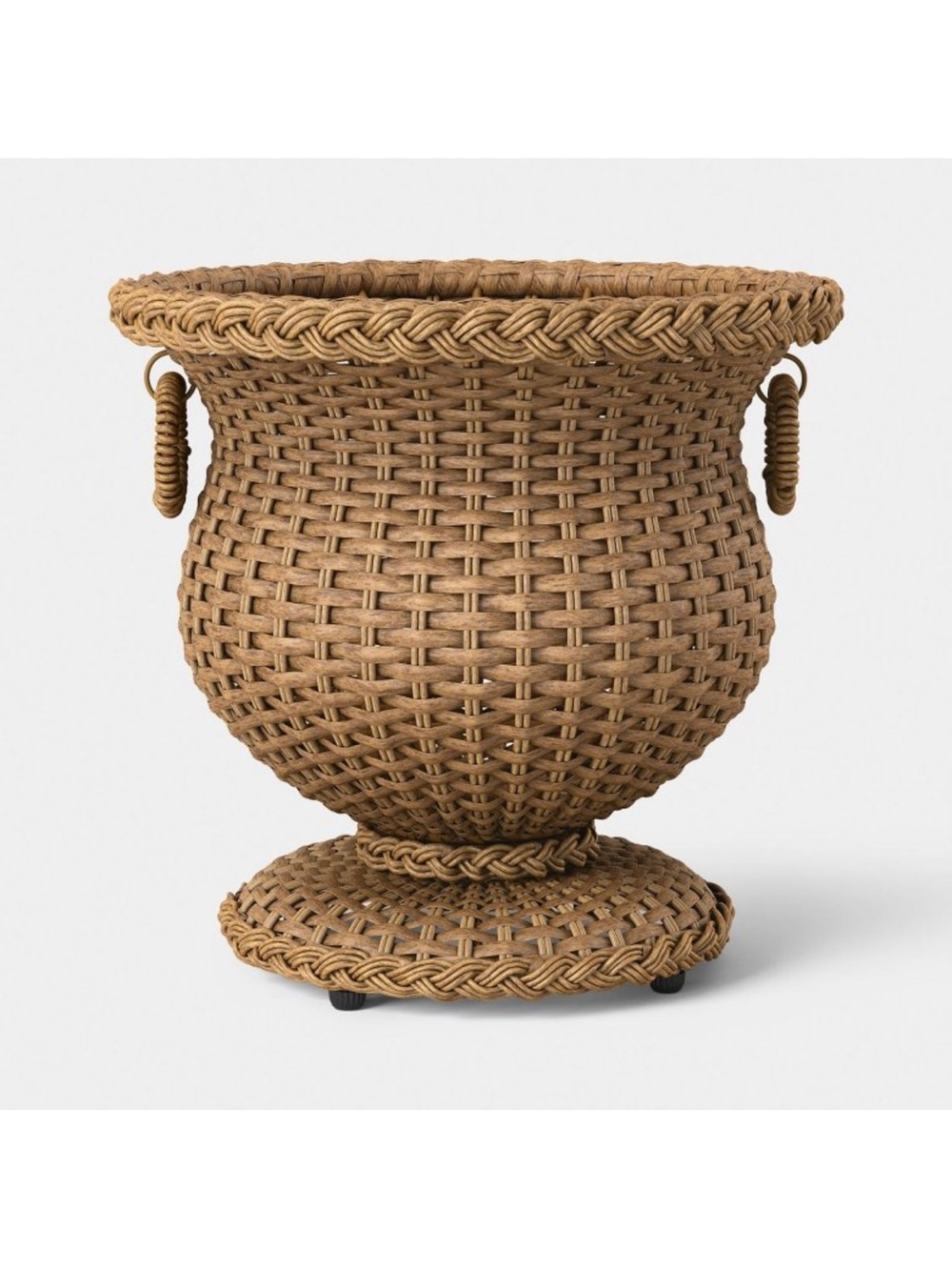 Studio McGee 14” x 16” Resin Wicker Outdoor Planter - Natural Brown